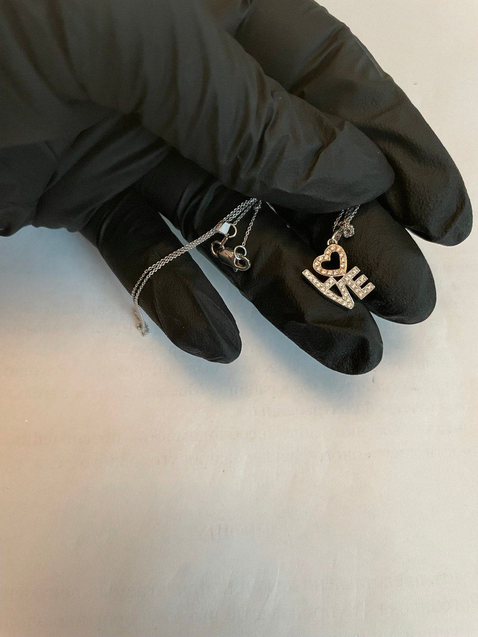 Love Heart Romance Romantic White Diamond 14K White Rose Gold Necklace Pendant