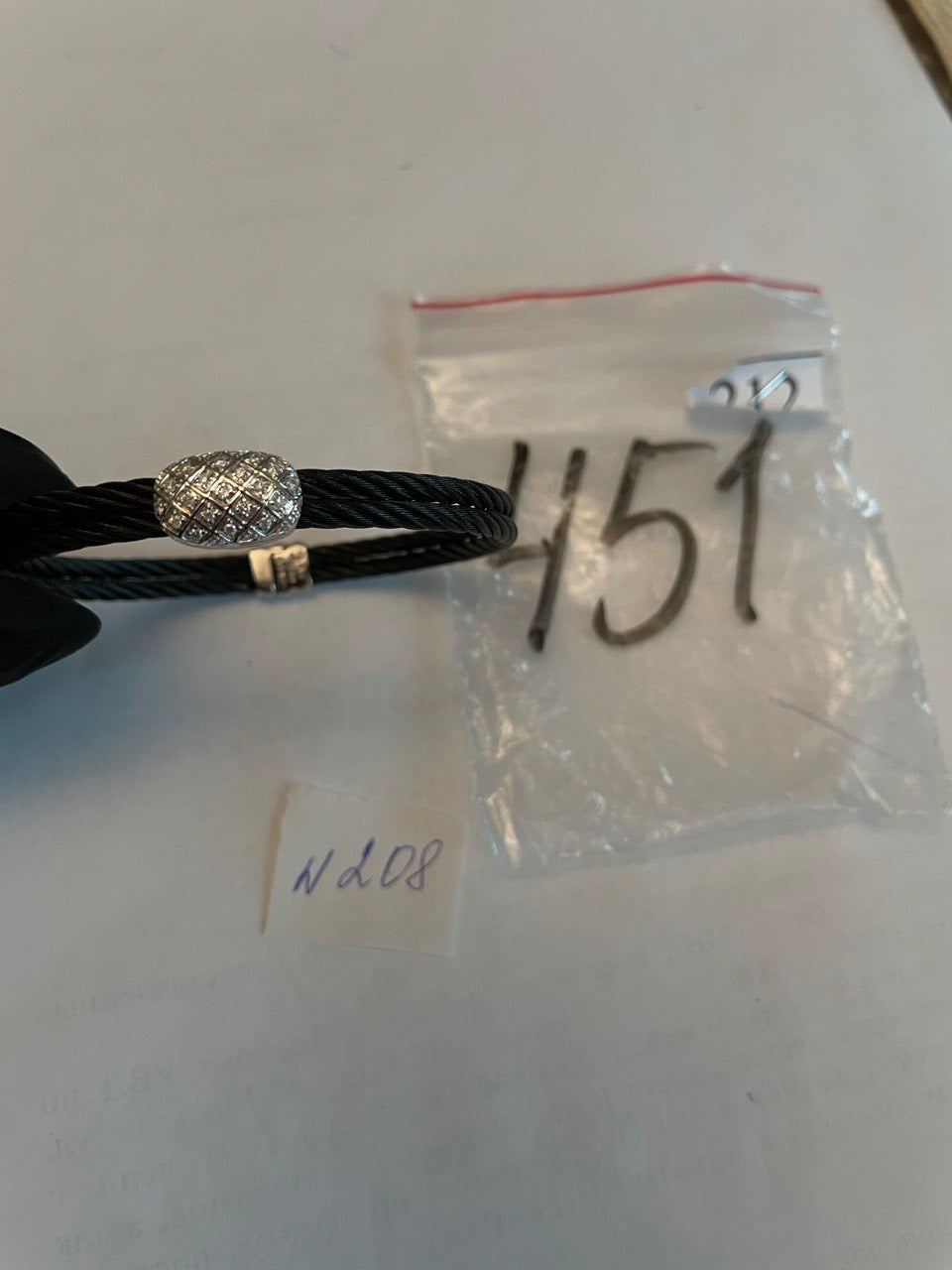 Black Cable Row 18K White Gold Diamonds Filigree Statement Twisted Bracelet