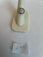 Diamonds Pave Circle Rose Flower Layers 14K Yellow Gold Statement Ring