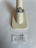 Diamond Baguette Channel Set Twist Waves 14K White Gold Statement Ring