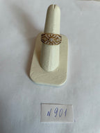 Edwardian Style Diamond Bezel Filigree 14K Yellow Gold Vintage Details Band Ring