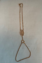 Finger Ring Chain Hamsa Hand Diamond Symbol 18K Rose Gold Bracelet