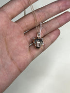Panther Leopard Jaguar Lion Rose Gold Green Emerald Eye Diamond Pendant Necklace