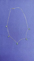 Multi Oval Shape Brilliant Cut Vivid Green Emeralds 14 Karat Yellow Gold Chain L