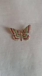 Butterfly Brooch Pin 18K Yellow Gold Diamond Emerald Ruby Channel Set Statement