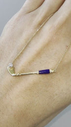 Diamond Blue Lapis Lazuli Golf Club Birdie Jewelry 18 Karat Yellow Gold Charm Pe