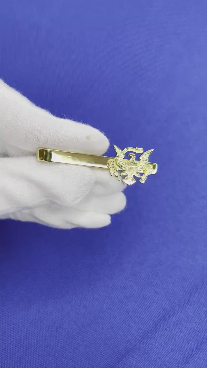 Vintage American Dollar Coin Bald Eagle Yellow Gold Vermeil Sterling Silver Tie