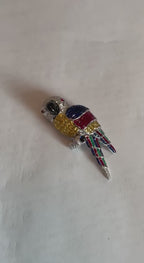 Invisible Setting Fancy Cut Sapphire Ruby Emerald Diamond Parrot Bird Brooch Pin