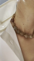 Natural Brown Pink Rutilated Quartz Round Circle Sphere Beads 14 Karat Yellow Go