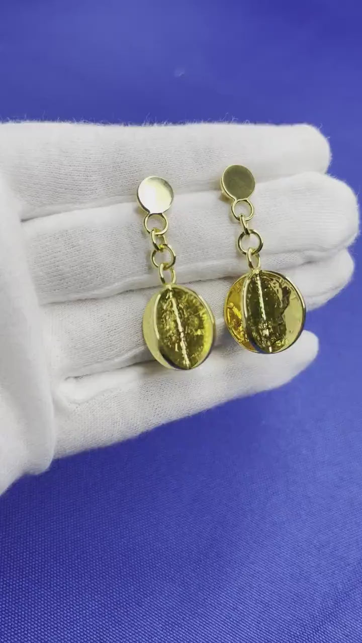 Vintage Genuine Real Dollar Coin Yellow Gold Vermeil Sterling Silver Charm Drop 