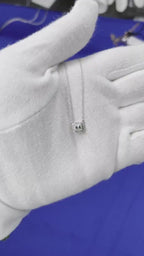 Classic Halo Pave Set Cushion Shape Cut Diamond Dainty Chain 18 Karat White Gold