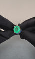 Large Oval Cut Emerald Full Pave Tsavorites Diamonds Sapphires 18K Gold Ring