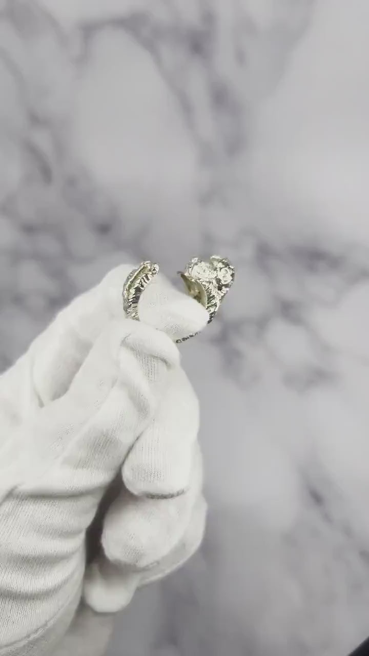 925 Sterling Silver Dog Puppy Animal Nature Cute Schnauzer Statement Open Hug Ri