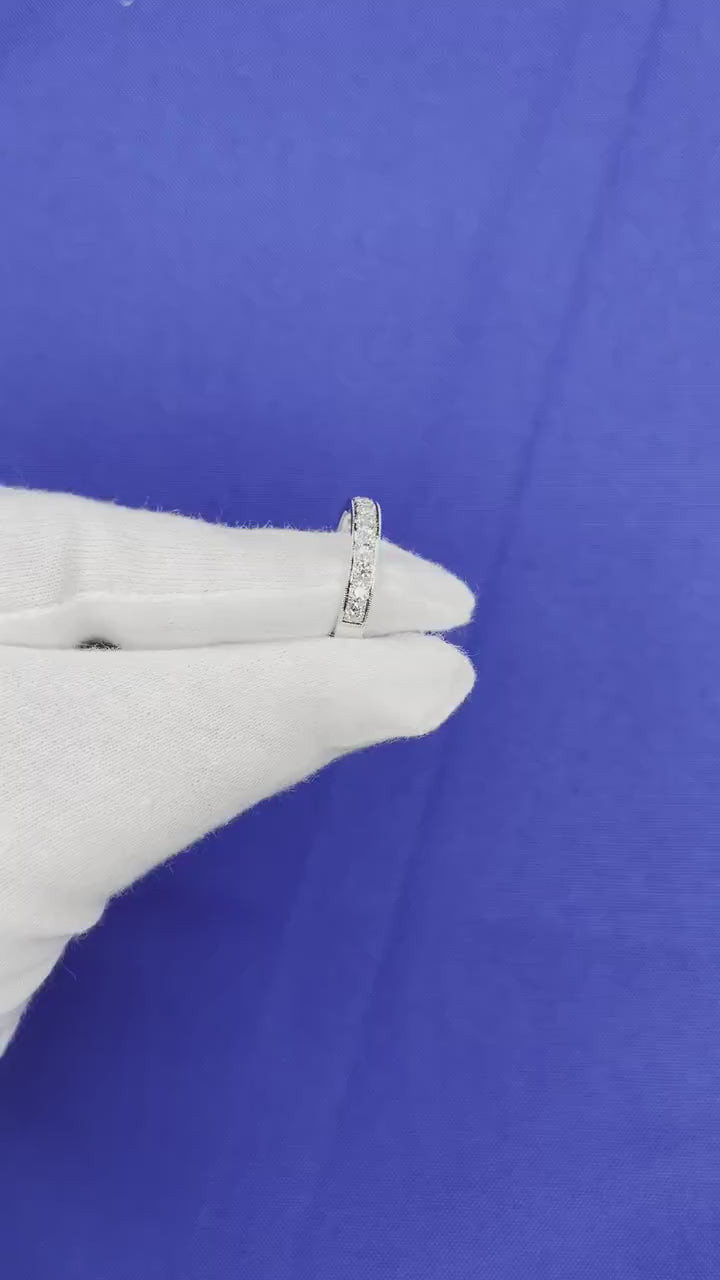 Classic Round Shape Brilliant Cut Diamond Channel Set Eternity Engagement Weddin