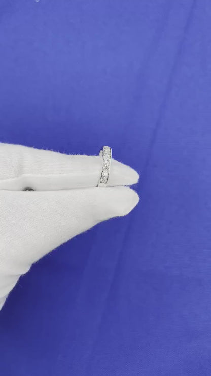 Classic Round Shape Brilliant Cut Diamond Channel Set Eternity Engagement Weddin